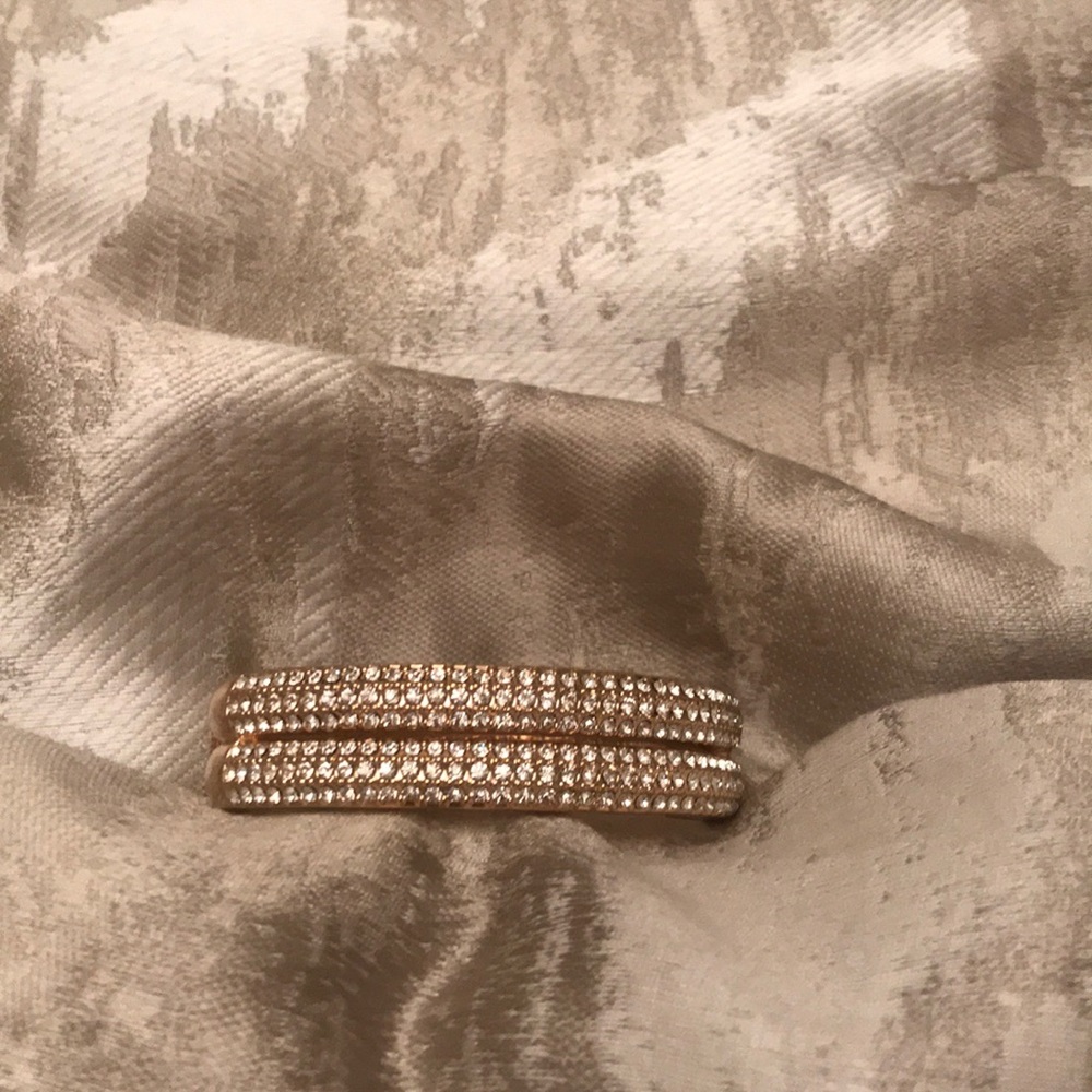 Gold bangle with rhinestones